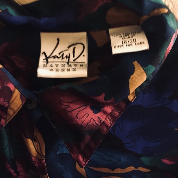 PLUS GORGEOUS PLUM, GOLD, BLUE, GREEN SHEER BLOUSE - Picture 5 of 10